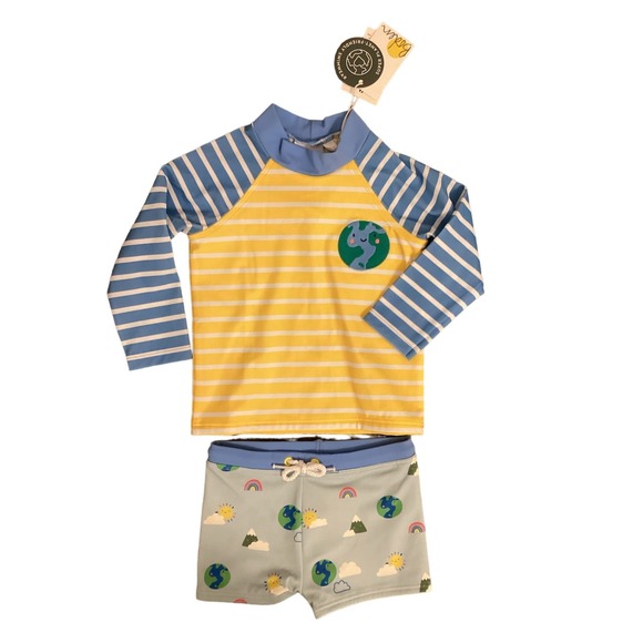 Baby Boden 2pc Rash Guard and Trunks Set